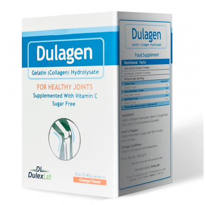 DULAGEN FOR HEALTHY JOINTS SKIN HAIR & NAILS ( GELATIN (COLLAGEN) HYDROLYSATE 8 GM + VITAMIN C 50 MG ) 10 SACHETS